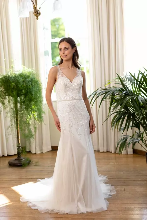 Seville W420 Vintage Inspired Beaded Wedding Dress True Bride